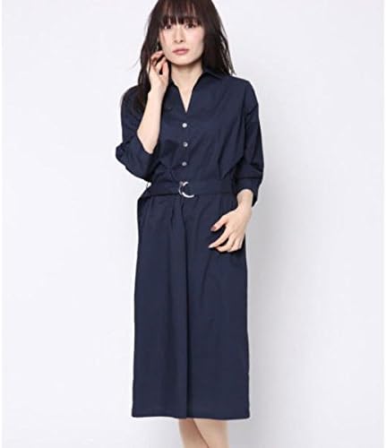Amazon アウリィ Auli ドルマンスキッパーシャツワンピース ネイビー F ワンピース チュニック 通販