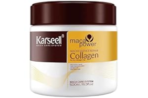 Karseell Collagen Hair Treatment Deep Repair Conditioning Argan Oil Collagen Hair Mask Essence for Dry Damaged Hair All Hair Types 16.90 oz 500ml