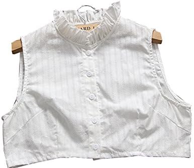 Ainial 至高 つけ襟 レディース フリル 立て襟 付け襟 白 綿麻 スタンドカラー インナー襟 シャツ ブラウス 重ね着 Xl 大きいサイズ L Xxl M つけえり S 衿 付け衿 偽襟 つけ衿 フェイク襟