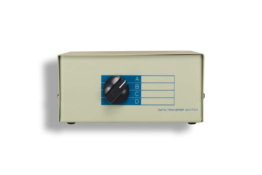 Photo 1 of KENTEK DB25 4 Way Manual Data Switch Box RS-232 Parallel Serial D-Sub 25 Pin Female I/O ABCD Port for PC MAC to Peripherals Devices Printer Modem
