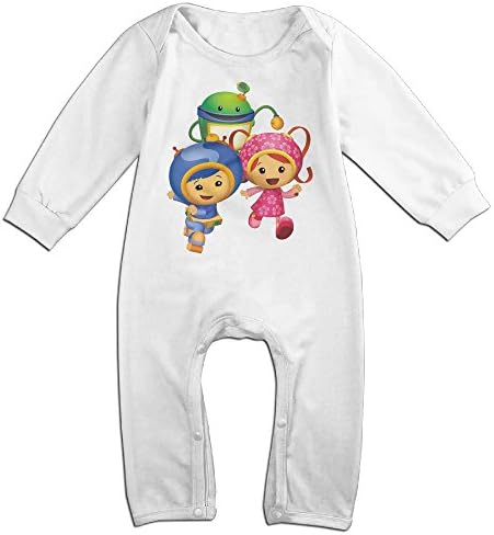 Baby Boys Girls Team Umizoomi Long Sleeve One-piece Baby Bodysuit Baby Clothes Bodysuit Romper White