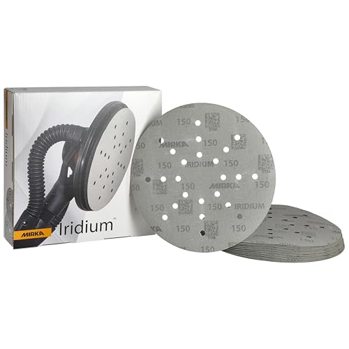 Mirka Abrasive Sheets Iridium Sandpaper 225mm Grit 150 25 pcs Hook & Loop