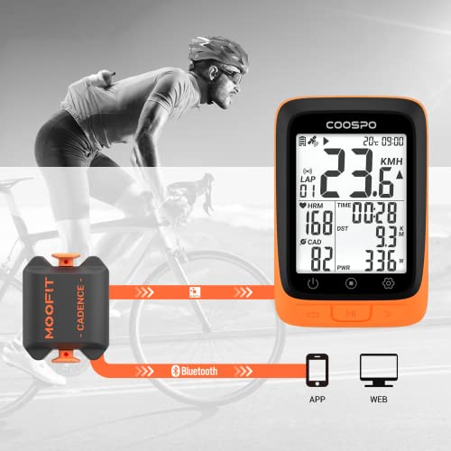 moofit Cadence Speed Sensor, Bluetooth ANT+ Wireless RPM Cycling
