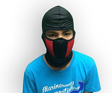 Commando Balaclava thin &amp; smooth,right weight and comfort with air filter cleaner for dust and smoke protection motorcycle mask (red)