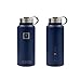 Iron Flask - 32 Oz, 3 Lids, Vacuum Insulated Stainless Steel Water Bottle, Hot & Cold, Wide Mouth, Nalgene, Double Walled, Hydro Canteen Powder Coated, Blue