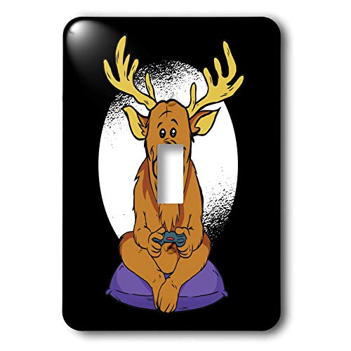 3dRose Comic Cartoon Deer who is Playing Video Games-Single Toggle Switch (LSP_…