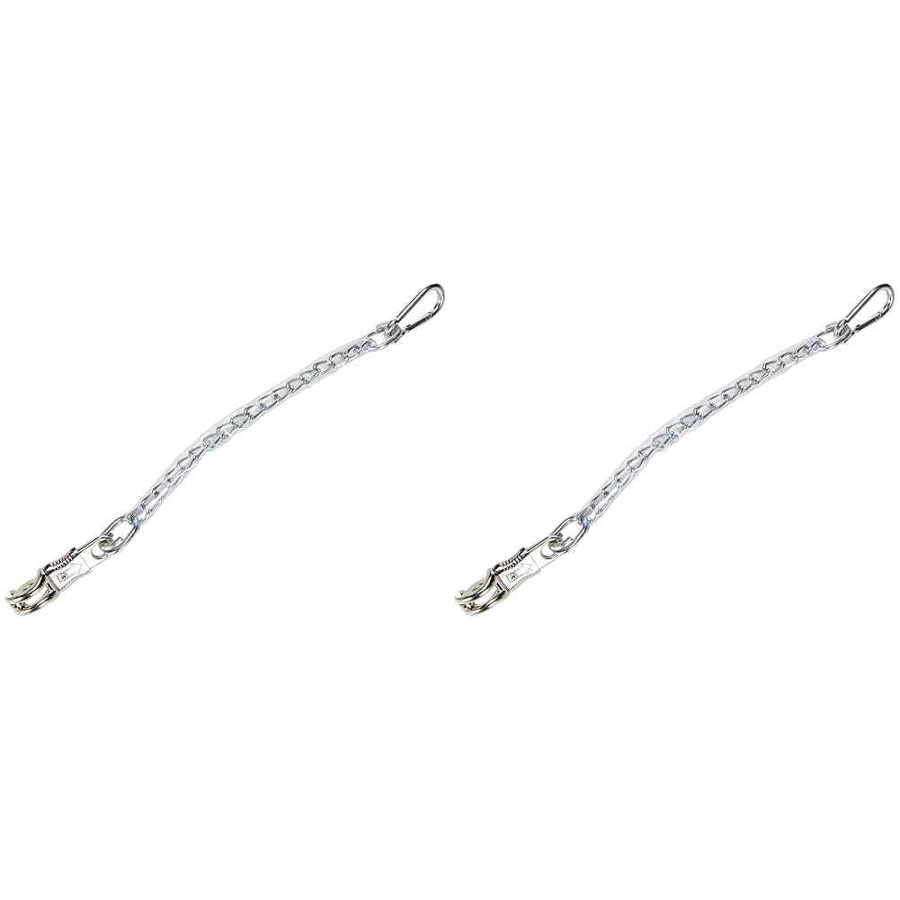 Kerbl 321414 Tie Chain with PVC Coating 50 cm Panic Hook and Carabiner (Pack of 2)