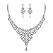 EVER FAITH Women's Austrian Crystal Art Deco Bridal Vase Flower Necklace Earrings Set