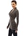 PattyBoutik Women Shawl Collar Faux Wrap Lace Up Sweater (Medium Gray Large)