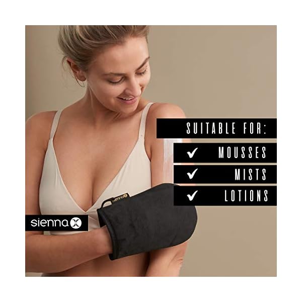 Sienna-X-Luxury-Self-Tan-Mitt-Tanning-Glove-Ideal-for-at-home-use-to-create-a-flawless-streak-free-fake-tanner-glow-Waterproof-reusable-machine-washable-double-sided-for-complete-control-Self-Tan-Mist Sienna X Luxury Self Tan Mitt. Double Sided Fake Tan Applicator For A Streak Free & Flawless Tan. Machine Washable…