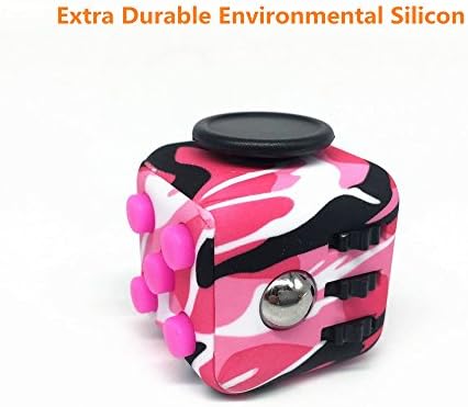 Fidget Cube, Ecelledge Fidget Cube Relieves Stress And Anxiety for Children and Adults Anxiety Attention Toy (Camo Pink)