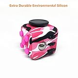 CHIRISEN Fidget Cube Relieves Stress And Anxiety for Children and Adults Anxiety Attention Toy (Camo Pink)