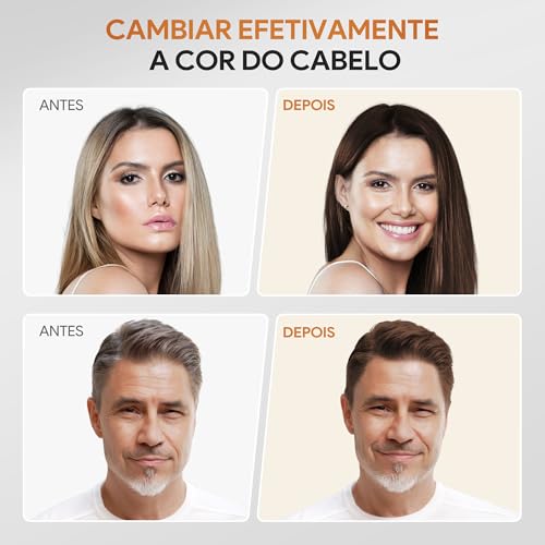 IIIMEIDU Shampoo de Tintura 3 em 1 Marrom escuro Natural 500ml – Cobre Cabelos Brancos Instantaneamente – Fórmula com Extratos Naturais – Para Homens e Mulheres