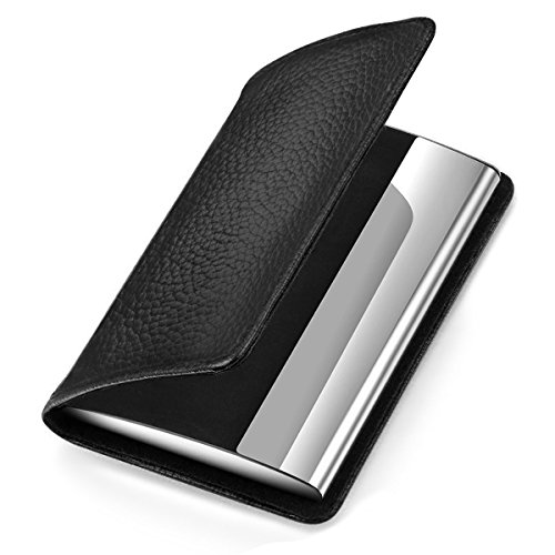 Maxgear Professional Business Card Holder Business Card Case Genuine leather Card Holder Keep Business Cards in Immaculate Condition Stainless Leather SCL