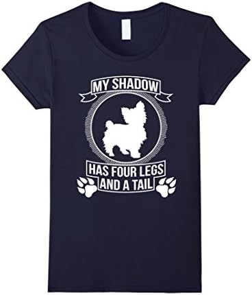 Women's Yorkie | Funny Yorkshire Terrier shirt | Yorkie - My Shadow Medium Navy