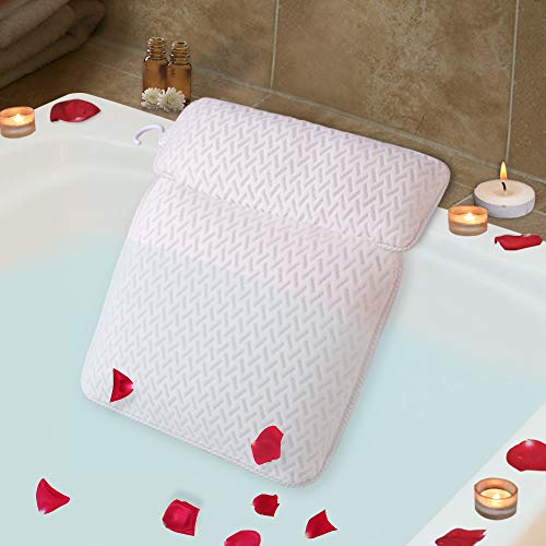 Bath Pillow Luxury 2-Panel Design Spa Bathtub Cushion Pad for Head,Neck,and Shoulder Support with 6 Non-Slip Super Strong Suction Cups - Thumbnail 7