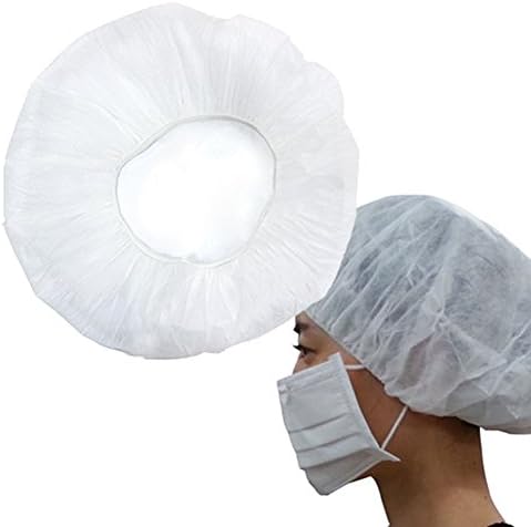 100 Pcs Fabric Hair Cap Medline Food Kitchen Hair Cap Disposable Fabric Hairnets