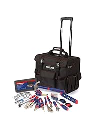 Juego de herramientas de 176 piezas WORKPRO W009029A con carro; para el hogar, de cromo-vanadio