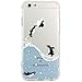 JAHOLAN iPhone 7 Case, iPhone 8 Case Amusing Whimsical Design Clear Bumper TPU Soft Case Rubber Silicone Cover for iPhone 7 iPhone 8 - Penguin Fly