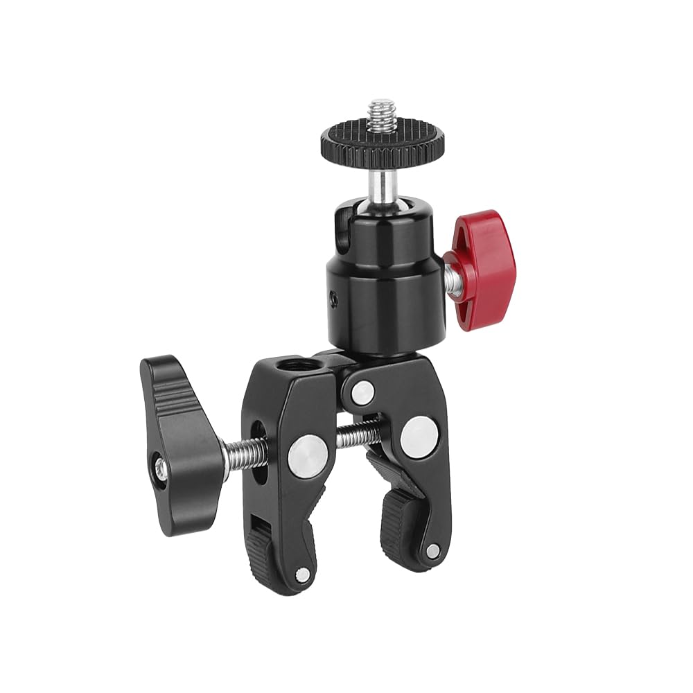 SZRIG Super Clamp with 1/4"-20 Mini Ball Hand for Camera Monitor LED Light Accessories