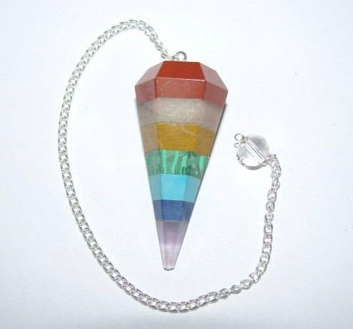 Chakra Pendulum 7 Layers on Stone w/ Removable Chain