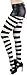 ToBeInStyle Women's Full Footed Wide Striped Tights (One Size Regular, Black And White)