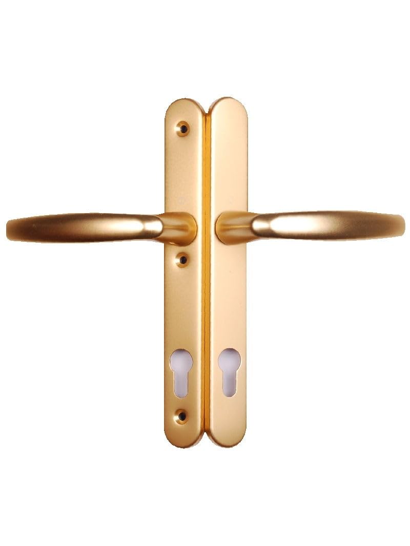 Upvc Door Handle 200mm Screw Fixings 3 Hole Fix - Gold