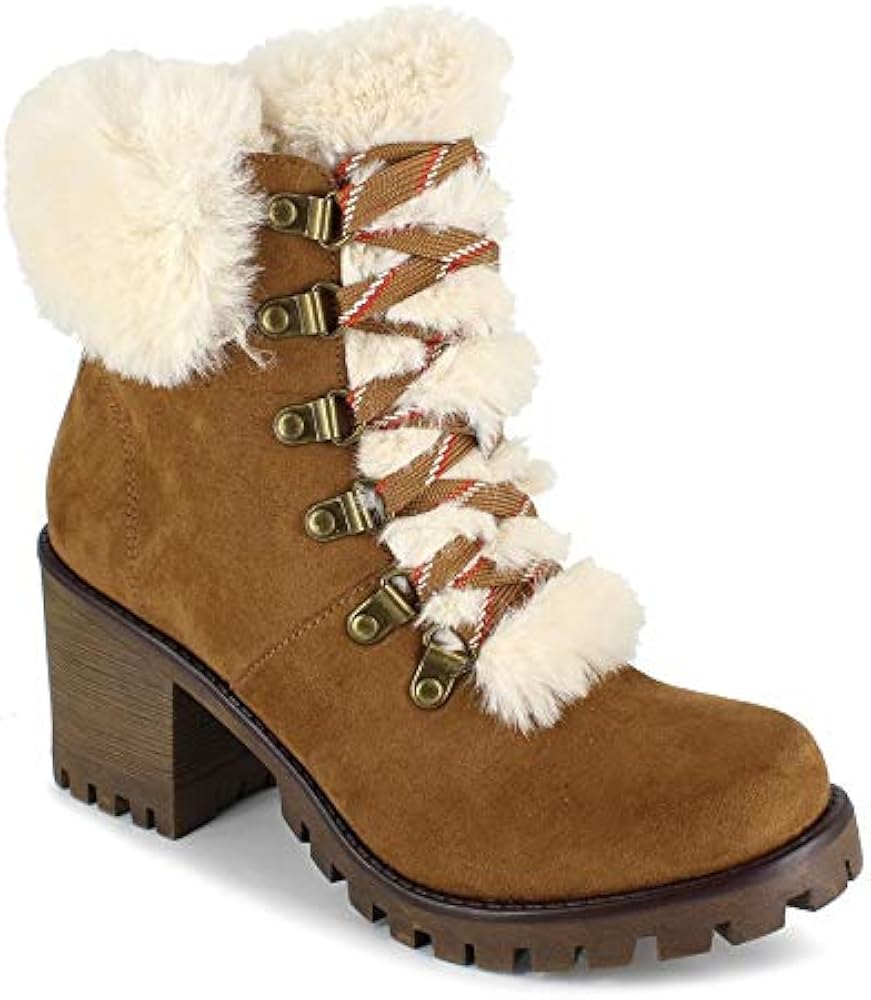 cognac winter boots