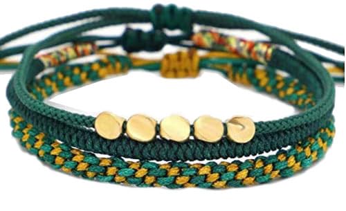 Diamond Knot Braided Bracelet - GOODCHANCEUK 3Pcs Adjustable Copper Beads Tibetan Woven Bracelet Friendship Hand-woven Transfer Bracelet For Men And Women