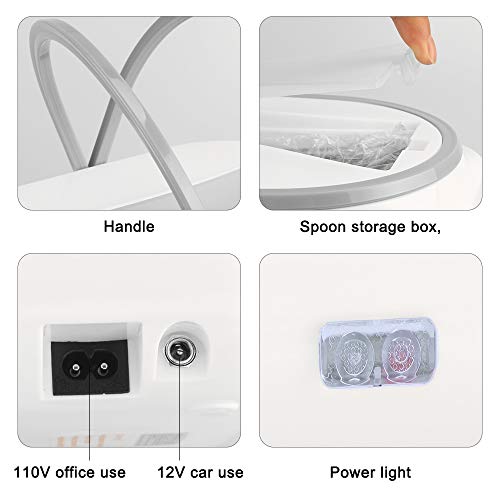 LOHOME Electric Heating Lunch Box Car Home Office Use Food Warmer Portable Bento Meal Heater with Stainless Steel Container 110V and 12V Dual Use (Grey)