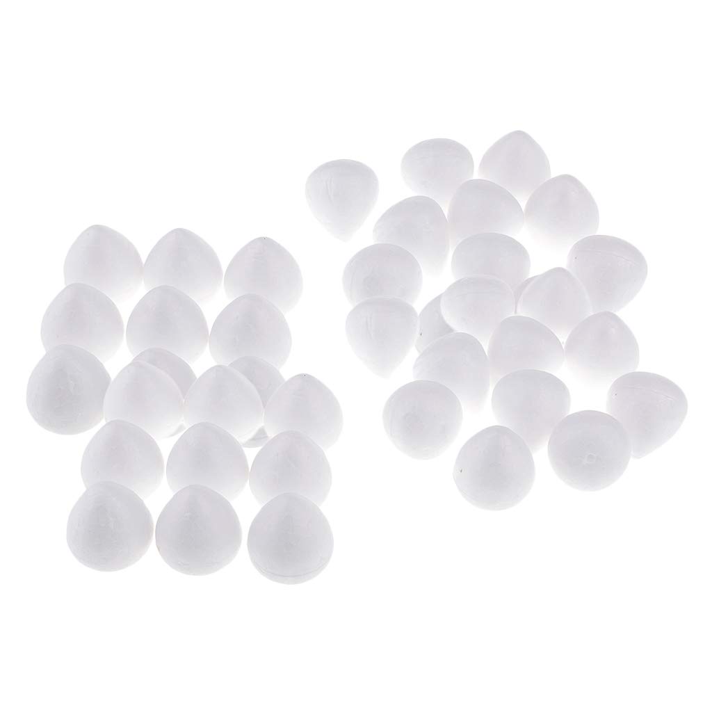 Milageto 40x 35mm White Polystyrene Foam Craft Drops for Stocking Flower DIY