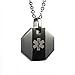 My Identity Doctor USA - Medical Alert Necklace with Pendant - Custom Engraving for Diabetes Warfarin Dialysis Stroke Pacemakers - Black Stripe 22in -56cm Chain