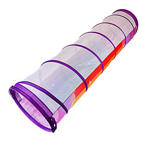 NARMAY® Play Tunnel Rainbow Sky Pop Up Tunnel for Kids Indoor/Outdoor Crawl - 19 Dia. x 72 inch