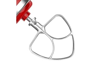 JOOKE Stainless Steel Flat Beater for KitchenAid 4.5-5QT Tilt-Head Bowls,Fit for Classic, Classic Plus and Artisan Serie K45SS,KSM75,KSM90,KSM95,KSM150,Dishwasher Safe Paddle Attachment for Kitchenaid Mixer