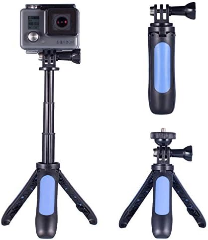 Mini Tripod for GoPro, Homeet 2-in-1 Action Camera Selfie Stick and Tabletop Tripod Portable Adjustable Selfie Pole for GoPro/SJCAM/Akaso/Garmin Virb/DBPOWER/YI/QUMOX/Rollei Sport Camera