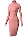 H2H Womens Sexy Slim Fit Turtleneck Long Sleeve Bodycon Mini Bandage Dress
