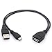 BSHTU Micro USB Cable, Micro USB Male to USB Female Host OTG Cable with USB Power Enhancer Hub Adapter USB Y Splitter Extension - 30CM