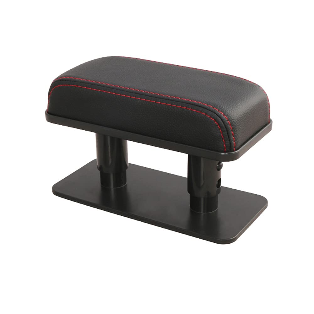 Photo 1 of JEYODA Car Armrest Pad, Left Elbow Support, General Leather Booster Pad, Central Armrest Box, Adjustable Armrest (Black red line)