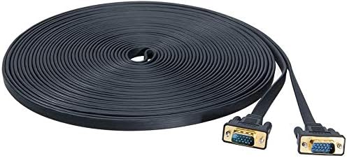 DTech 20m VGA to VGA Cable 15 Pin Male to Male Connect Computer Monitor Full HD 1080p High-resolution, Black