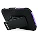 Cellularvilla For Samsung Galaxy Grand GT-I9080 GT-I9082 Duos Purple Black Hard Soft Dual Layer Holster Case KickStand with Locking Belt Swivel Clip Cover Protector (Purple Black)