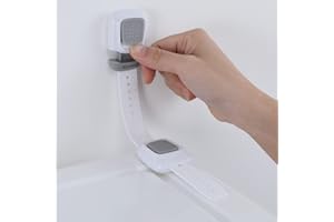 YEYA Upgraded No Drill Furniture Wall Anchor for Baby Proofing, Child Safety Cabinet Strap Locks 4 Pack White