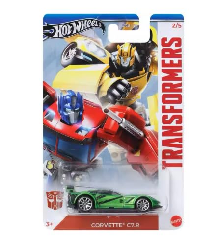 Hot Wheels Transformers Corvette C7.R Green 1:64 Scale Die-Cast