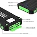 FLOUREON 10,000mAh Solar Power Bank Portable Solar Phone Charger with LED Flashlight Dual 2.1A USB Max Waterproof Portable Cell Phone Power Bank for iPhone Android iPod ipad (Green)