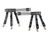 Shirt Stay,Jelinda 2 Piece Mens Elastic Suspender Non-slip Locking Clamps (Black and Wihte Style B)