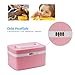 EVERTOP Pink Storage Box with Combination Lock and Separate Compartments,Plastic Storage Box for Medicine(Pink)