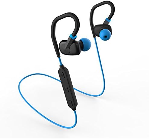Blutooth Headphones Soonpam SPB1 Earbuds Sport Wireless Earphones with Microphone CSR Chip with Bluetooth 4.1 CVC 4.0 IPX4 Waterproof (Black+Blue)