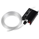 LightMe Colorful 16W RGBW 7 Color Changing LED Optic Lights Star Ceiling Kit Light 150pcs 0.75mm 2M Optical Fiber Engine Lighting RF 24key Remote(Black)