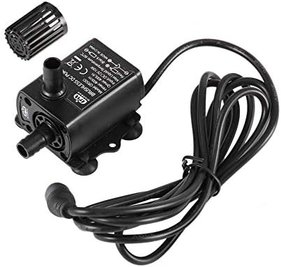 IBISHITAOXUNBAIHUOD Ultra-Quiet Mini Submersible Water Pump Waterproof Brushless DC Water Pump with 5.5 * 2.1mm Female Plug DC12V 10W 400L/H Lift 4m