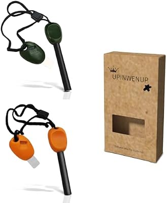 Lot de 2 allume-feux avec pierre à feu et acier - Outil de survie d'urgence pour voyage, camping, randonnée