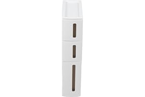 WAHEWUD Narrow Storage Cabinet Bathroom Floor Organizer, Waterproof Slim Plastic Drawers on Wheels, Mobile Crevice Fit Shelvi